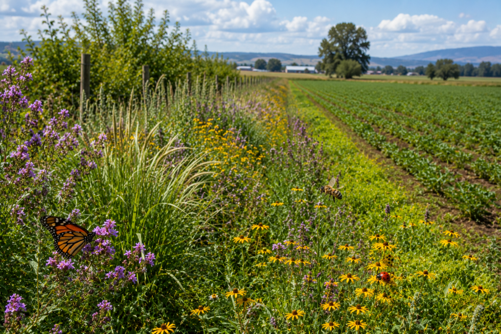 Hedgerows: Supporting Water Quality, Pollinators, and Sustainable Farms